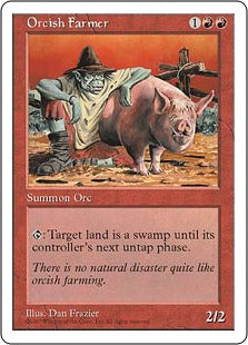 [256]【JP】オークの農夫/Orcish Farmer【5ED】[C][赤]