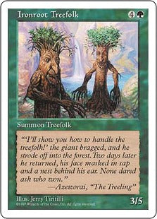 [305]【JP】鉄の根の樹人族/Ironroot Treefolk【5ED】[C][緑]