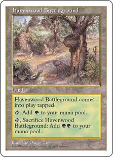 [417]【EN】ヘイヴンウッドの古戦場/Havenwood Battleground【5ED】[U][土地]