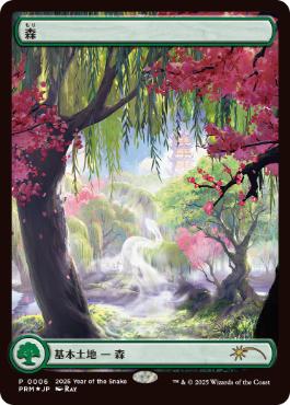 [006]【JP】【FOIL】■巳年プロモ■森/Forest【PRM】[P][土地]
