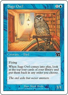 [095]【EN】物知りフクロウ/Sage Owl【6ED】[C][青]