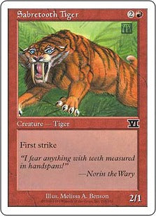 [203]【EN】剣歯虎/Sabretooth Tiger【6ED】[C][赤]
