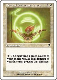 [008]【EN】緑の防御円/Circle of Protection: Green【7ED】[C][白]