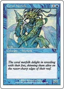 [066]【EN】【FOIL】珊瑚マーフォーク/Coral Merfolk【7ED】[C][青]