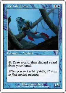 [089]【EN】【FOIL】マーフォークの物あさり/Merfolk Looter【7ED】[U][青]