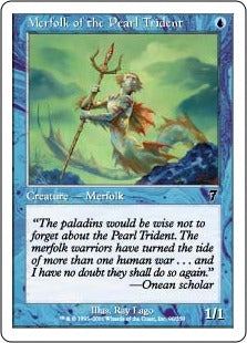 [090]【EN】真珠三叉矛の人魚/Merfolk of the Pearl Trident【7ED】[C][青]