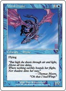 [114]【EN】【FOIL】風のドレイク/Wind Drake【7ED】[C][青]