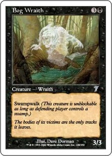 [123]【JP】沼の悪霊/Bog Wraith【7ED】[U][黒]