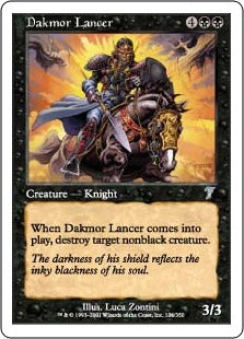 [126]【EN】【FOIL】ダクムーアの槍騎兵/Dakmor Lancer【7ED】[U][黒]