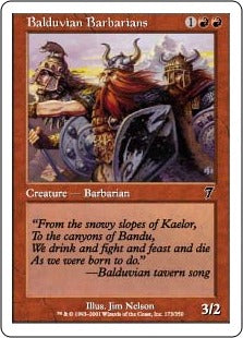 [173]【JP】【FOIL】バルデュヴィアの蛮族/Balduvian Barbarians【7ED】[C][赤]