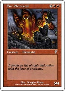 [183]【EN】【FOIL】炎の精霊/Fire Elemental【7ED】[U][赤]