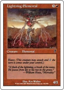 [201]【EN】【FOIL】稲妻の精霊/Lightning Elemental【7ED】[C][赤]