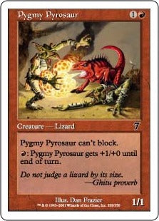 [208]【JP】【FOIL】ピグミー・パイロザウルス/Pygmy Pyrosaur【7ED】[C][赤]