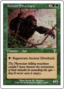 [230]【JP】【FOIL】年経たシルバーバック/Ancient Silverback【7ED】[R][緑]