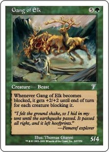 [247]【EN】【FOIL】大鹿の一団/Gang of Elk【7ED】[U][緑]