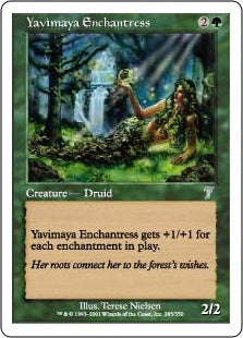 [285]【JP】【FOIL】ヤヴィマヤの女魔術師/Yavimaya Enchantress【7ED】[U][緑]