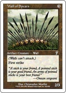 [323]【JP】槍の壁/Wall of Spears【7ED】[U][茶]