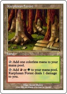 [328]【EN】【FOIL】カープルーザンの森/Karplusan Forest【7ED】[R][土地]