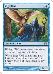 [101]【EN】【FOIL】物知りフクロウ/Sage Owl【8ED】[C][青]