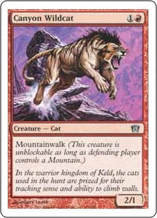 [186]【JP】【FOIL】峡谷の山猫/Canyon Wildcat【8ED】[C][赤]