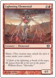 [206]【JP】【FOIL】稲妻の精霊/Lightning Elemental【8ED】[C][赤]