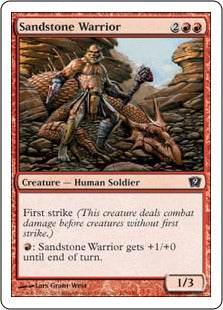 [215]【JP】砂岩の戦士/Sandstone Warrior【9ED】[C][赤]