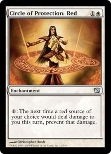 [011]【EN】【FOIL】赤の防御円/Circle of Protection: Red【9ED】[U][白]
