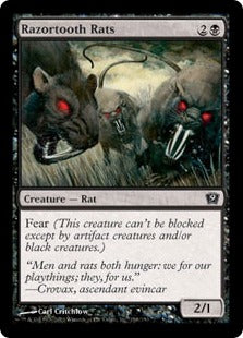[158]【EN】【FOIL】カミソリネズミ/Razortooth Rats【9ED】[C][黒]