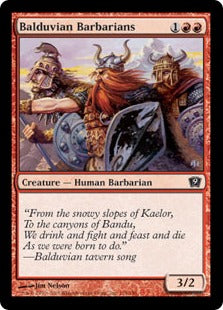 [174]【EN】【FOIL】バルデュヴィアの蛮族/Balduvian Barbarians【9ED】[C][赤]