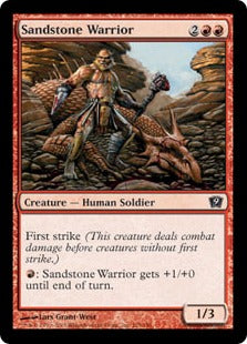 [215]【EN】【FOIL】砂岩の戦士/Sandstone Warrior【9ED】[C][赤]