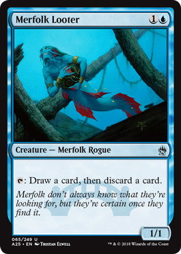 [065]【EN】【FOIL】マーフォークの物あさり/Merfolk Looter【A25】[U][青]