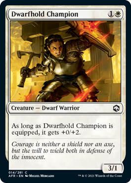[014]【EN】ドワーフホールドの勇者/Dwarfhold Champion【AFR】[C][白]