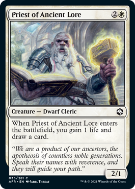 [035]【EN】【FOIL】古代の伝承の僧侶/Priest of Ancient Lore【AFR】[C][白]