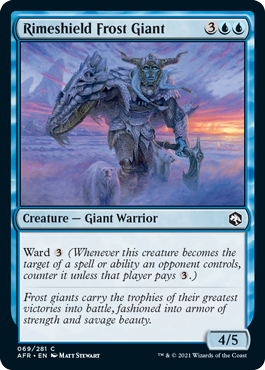 [069]【EN】【FOIL】霧氷盾のフロスト・ジャイアント/Rimeshield Frost Giant【AFR】[C][青]