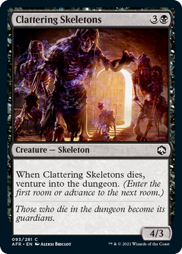 [093]【EN】【FOIL】かたつく骸骨/Clattering Skeletons【AFR】[C][黒]