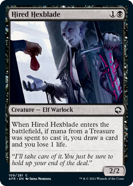 [109]【EN】【FOIL】雇われた魔剣士/Hired Hexblade【AFR】[C][黒]