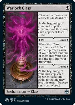 [125]【EN】【FOIL】ウォーロック・クラス/Warlock Class【AFR】[U][黒]