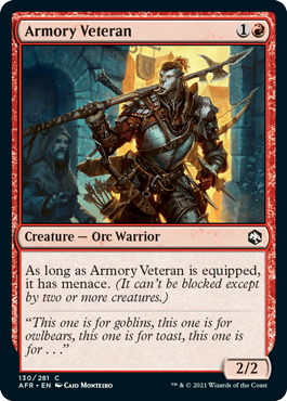 [130]【EN】【FOIL】武器庫の古参/Armory Veteran【AFR】[C][赤]