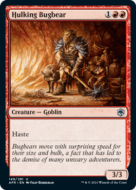 [149]【EN】【FOIL】巨体のバグベア/Hulking Bugbear【AFR】[U][赤]