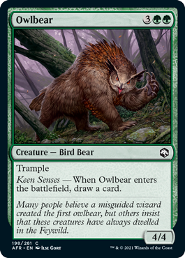 [198]【EN】【FOIL】アウルベア/Owlbear【AFR】[C][緑]