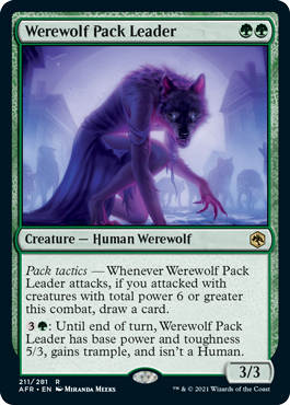 [211]【EN】【FOIL】群れ率いの人狼/Werewolf Pack Leader【AFR】[R][緑]