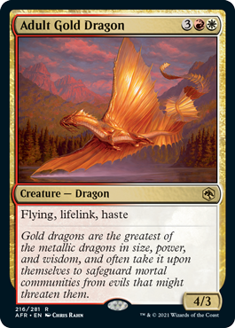 [216]【EN】【FOIL】アダルト・ゴールド・ドラゴン/Adult Gold Dragon【AFR】[R][多色]