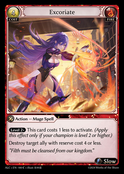 [100]【EN】【FOIL】Excoriate【ALC】[C][Fire]