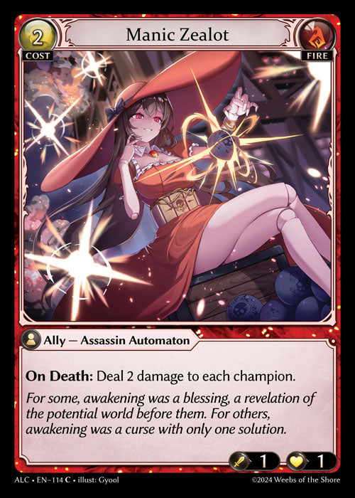 [114]【EN】【FOIL】Manic Zealot【ALC】[C][Fire]
