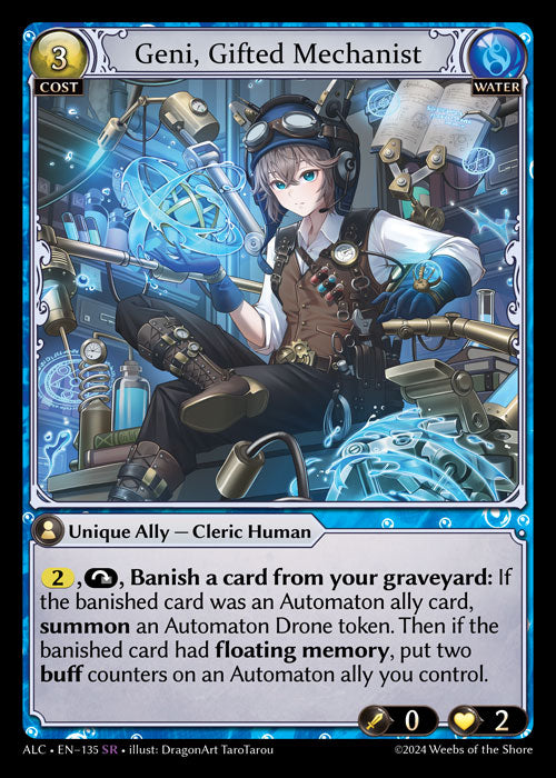 [135]【EN】【FOIL】Geni, Gifted Mechanist【ALC】[SR][Water]