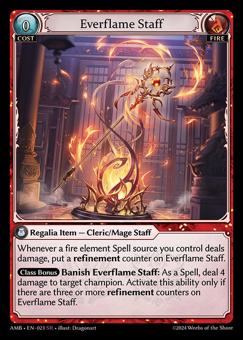 [023]【EN】【FOIL】Everflame Staff【AMB】[SR][Fire]