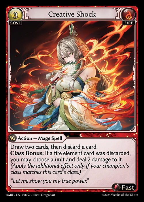 [098]【EN】【FOIL】Creative Shock【AMB】[C][Fire]