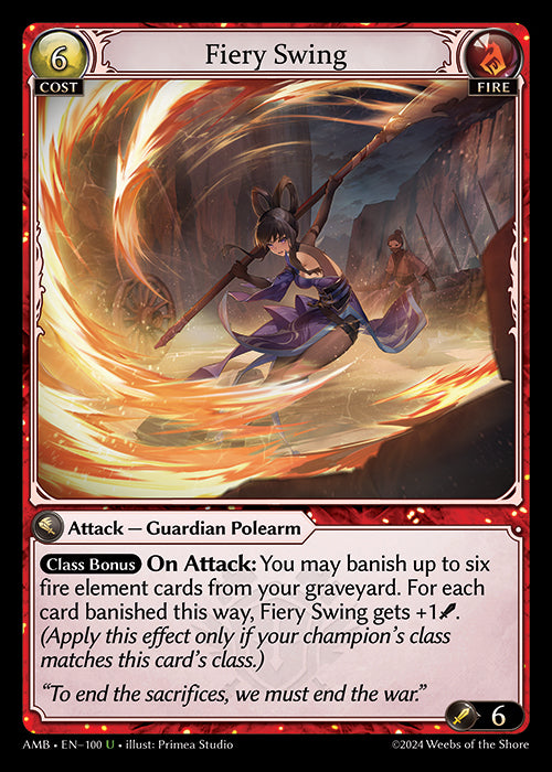 [100]【EN】【FOIL】Fiery Swing【AMB】[U][Fire]