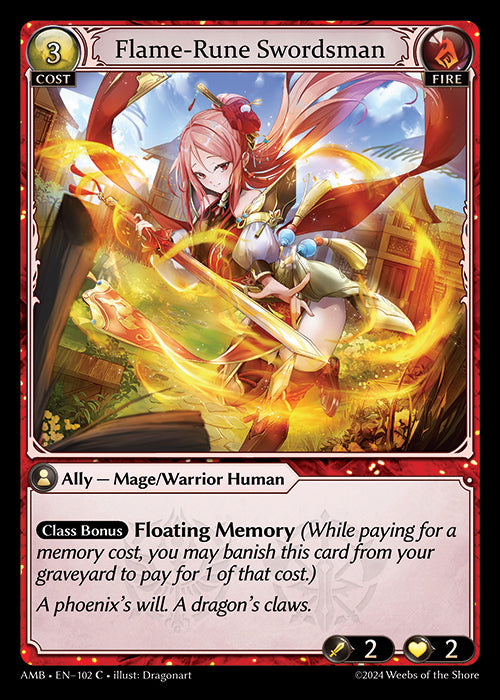[102]【EN】【FOIL】Flame-Rune Swordsman【AMB】[C][Fire]