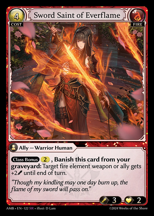 [122]【EN】【FOIL】Sword Saint of Everflame【AMB】[SR][Fire]